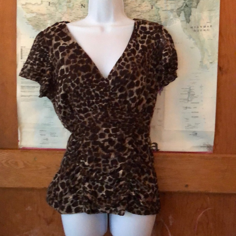 Cheetah print surplice top